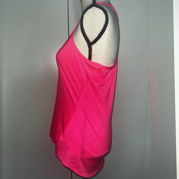 ATHLETA Shadow Stripe Chi Racerback Tank Top Hot Pink color. - Picture 3 of 7